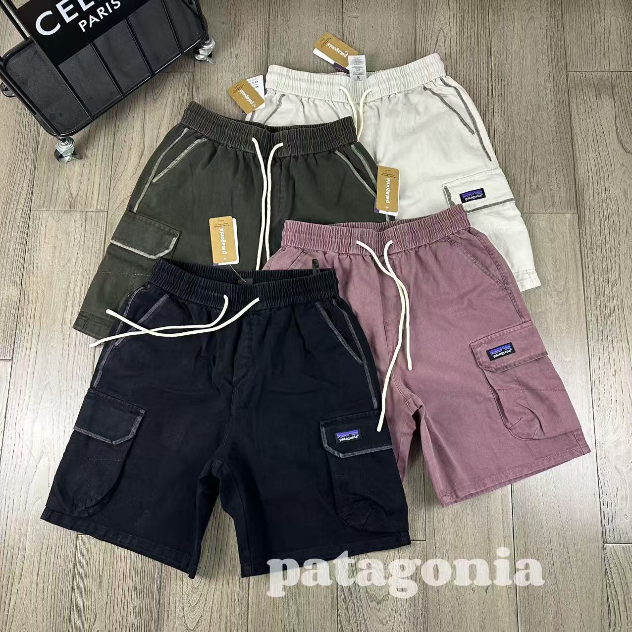 Bata Pata American Retro Heavy-Duty Washed Cotton Multi-Pocket Cargo Shorts Large Pocket Five-Point Pants Mountain Style Unisex