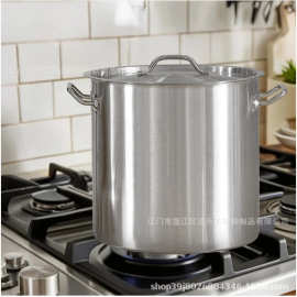无涂层加厚不锈钢复合底大锅汤桶汤锅电磁炉通用煲汤锅