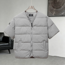 中袖棉袄七分袖潮流男装情侣款保暖半袖马甲棉衣外套干活方便上衣