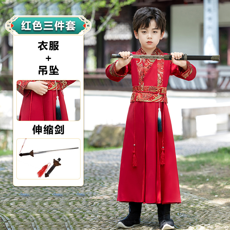 Trajes antiguos para niños, vestidos chinos, vestidos chinos, vestidos de primavera y verano, vestidos de rendimiento de tres caracteres