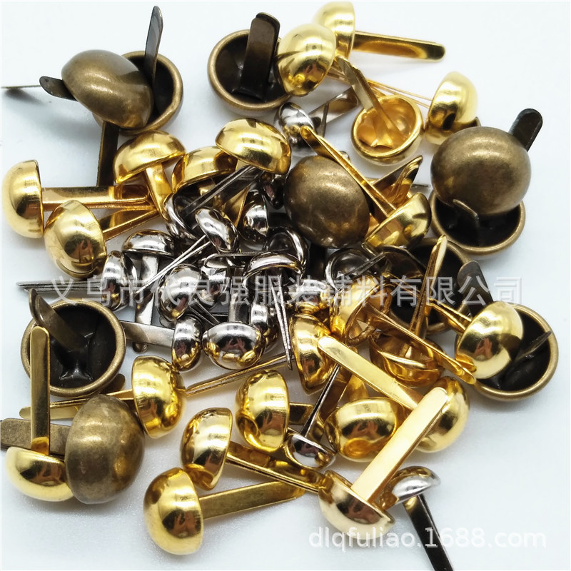 厂家现货批发双脚钉 金属电镀两脚蘑菇钉