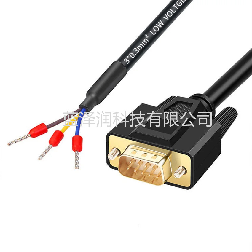 DB9 串行电缆，黑色公头和母头 RS232 连接器电缆，485 电缆，38