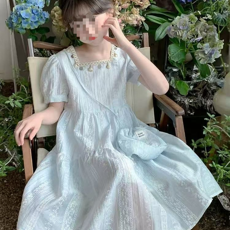 Girls Dress Summer Thin 2025 New Style Children's Clothing Little Girl Super Nice Princess Dress Children's Dress Summer