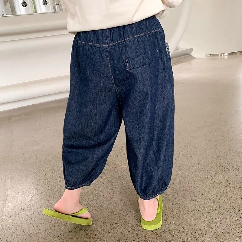 儿童天丝牛仔夏装薄款女宝宝个性防蚊裤透气舒适洋气夏天裤子潮款