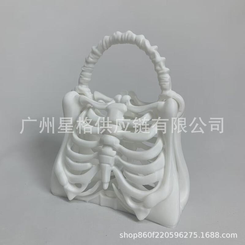 跨境 printed skeleton bone bag 骨制包装饰|undefined