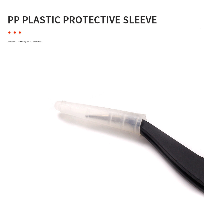 Herramientas de uñas pinzas de acero inoxidable negro recto codo clip taladro joyería antiestático ESD pinzas de precisión