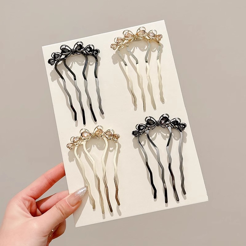 Ballhead Hair Fixed Art 2025 nuevo estilo de alto nivel de cuatro dientes pinzas de cabello pinzas de cabello estilo antiguo tocado