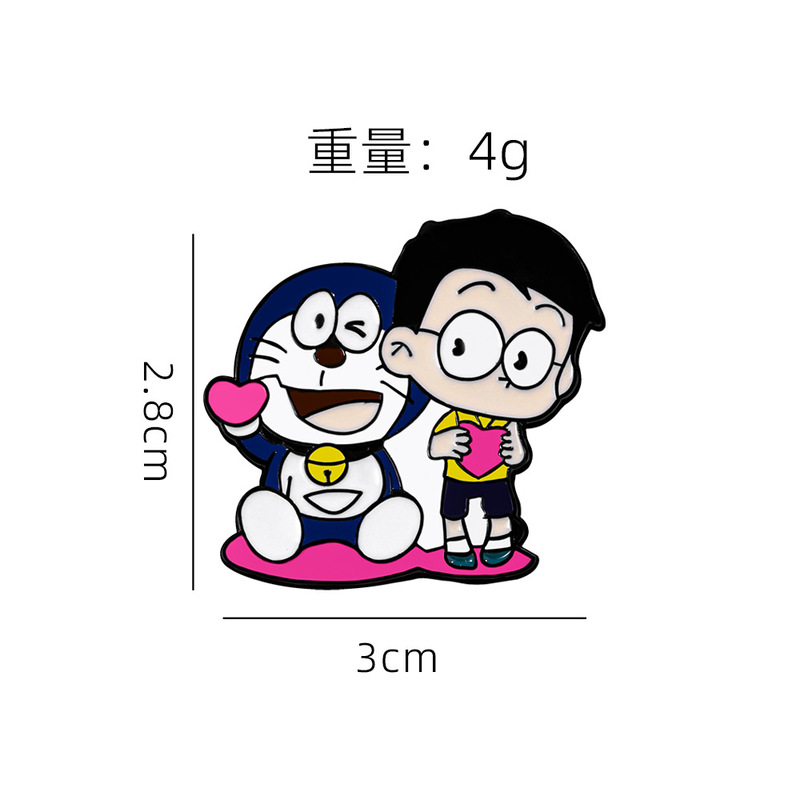 日本の漫画アニメドラえもんメタルバッジブルーファットドラえもんかわいいブローチ衣類帽子アクセサリー|undefined
