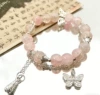 S315-Pink and yellow corn cob butterfly bracelet #SZ1288