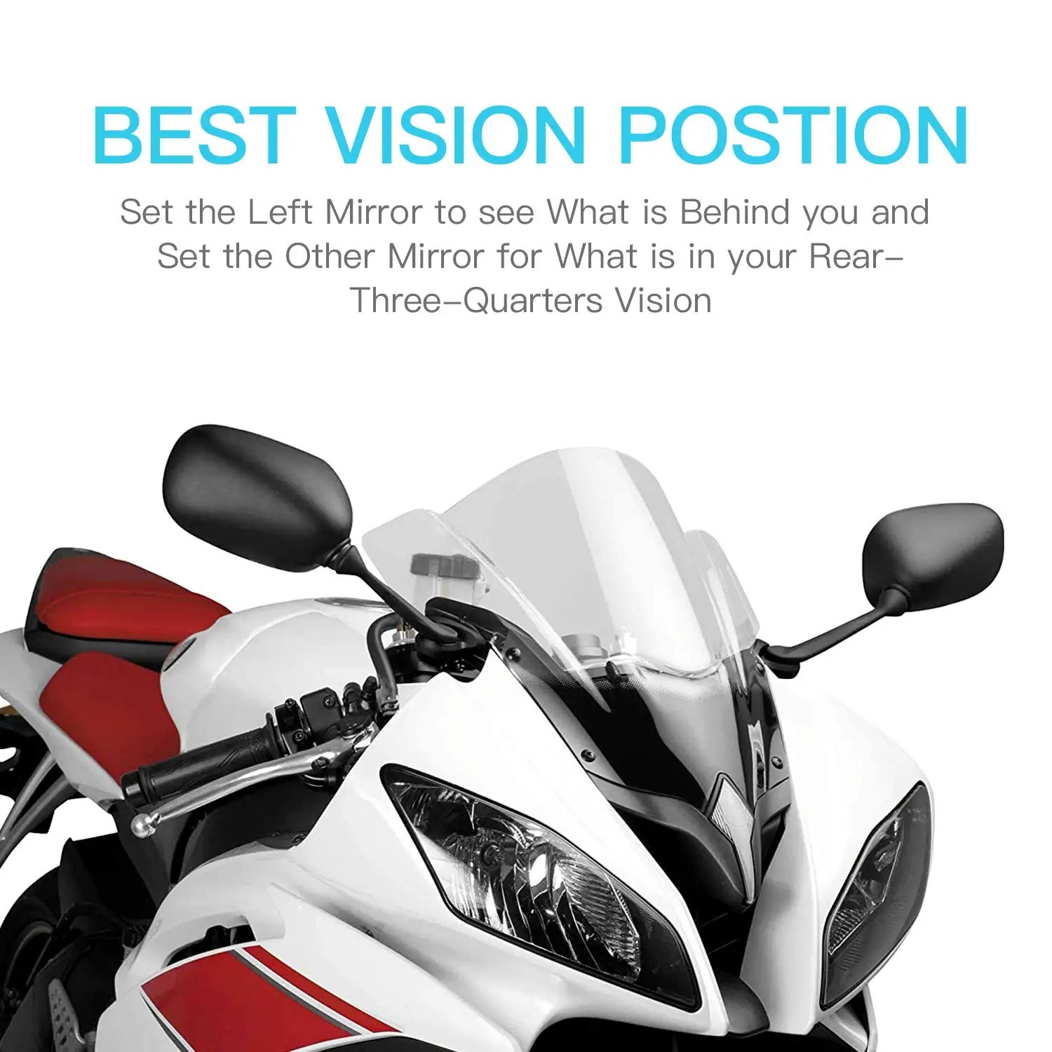 Suitable for Yamaha Yzf-R6 08-16 Motorcycle Rearview Mirror R6 Reflector Foldable Reversing Mirror