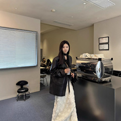 2025新款西装皮衣外套女秋季款宽松休闲感气质超火黑色上衣