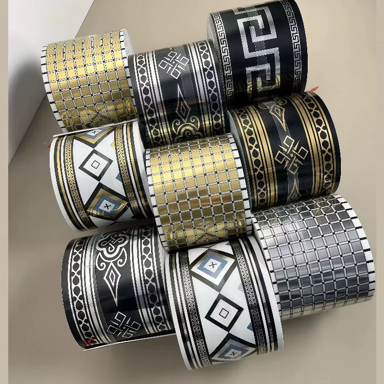 跨境踢脚线自粘加厚墙贴家用腰线防水美化装饰仿瓷砖贴大理石墙面