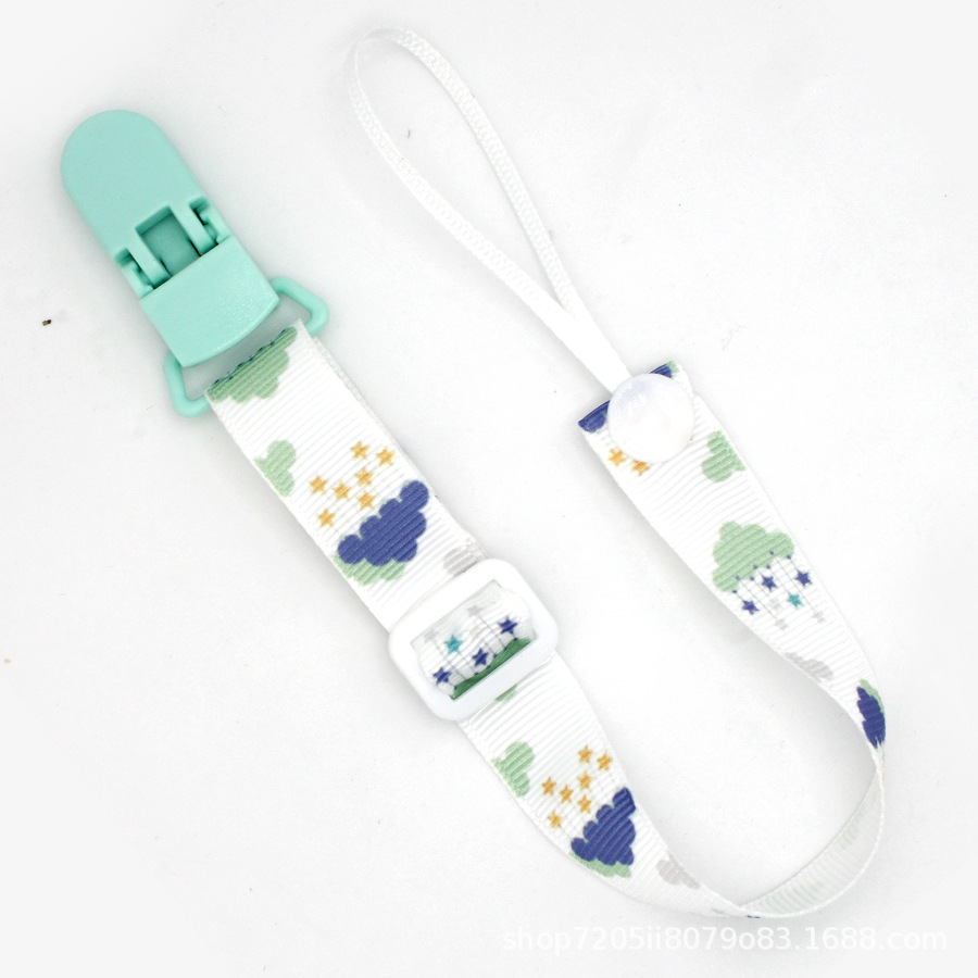 Chupete de dibujos animados con cinta de dientes bebé chupete hebilla ajustable juguete anti-perdida con clip de chupete