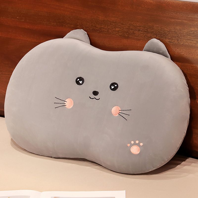 Memoria de gato de dibujos animados almohada de estómago de algodón gato almohada para adultos almohada de estudiante almohada para hombres y mujeres almohada de cuello de resorte lento desmontable