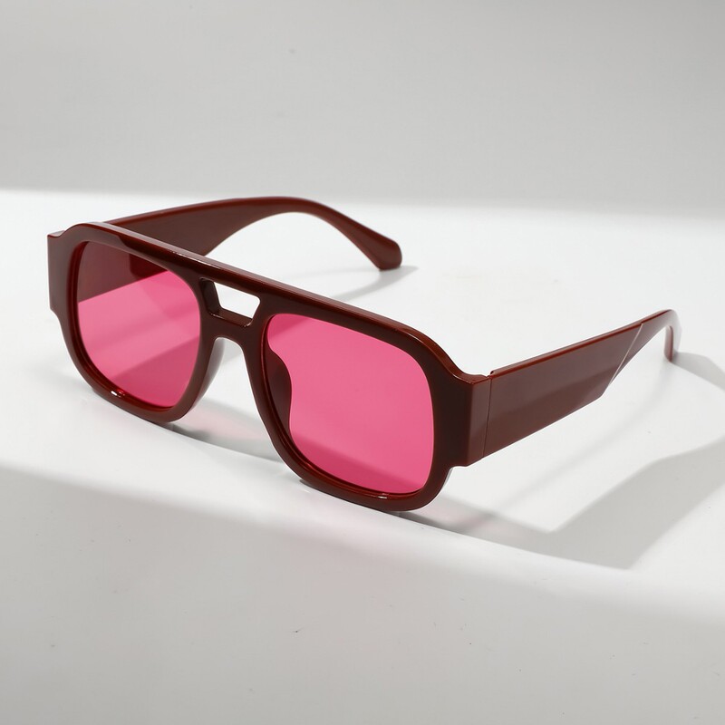 Double-Bridge Sunglasses New Fashion Sun Protection Sunglasses European and American Style Photo Shoot Influencer Sunshade Sunglasses for Women with a High-End Feel