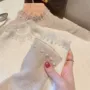 半高领蕾丝长袖拼接毛衣