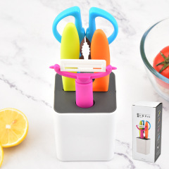 家用組合5件套水果刀廚房工具套裝 多功能不鏽鋼水果刀削皮刀