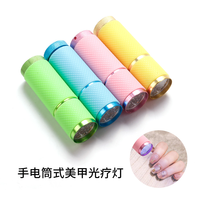 suministros de manicura LED mini linterna tipo lámpara de perla de secado rápido manicura portátil luz terapéutica pegamento de manicura especial