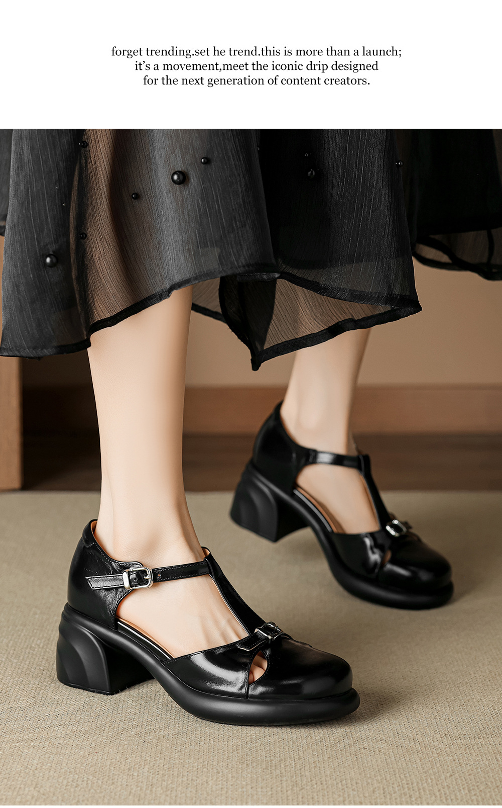 Sandal cao gót nữ mũi nhọn bít đế dày gót 6 cm phong cách đơn giản — đen chi tiết 16