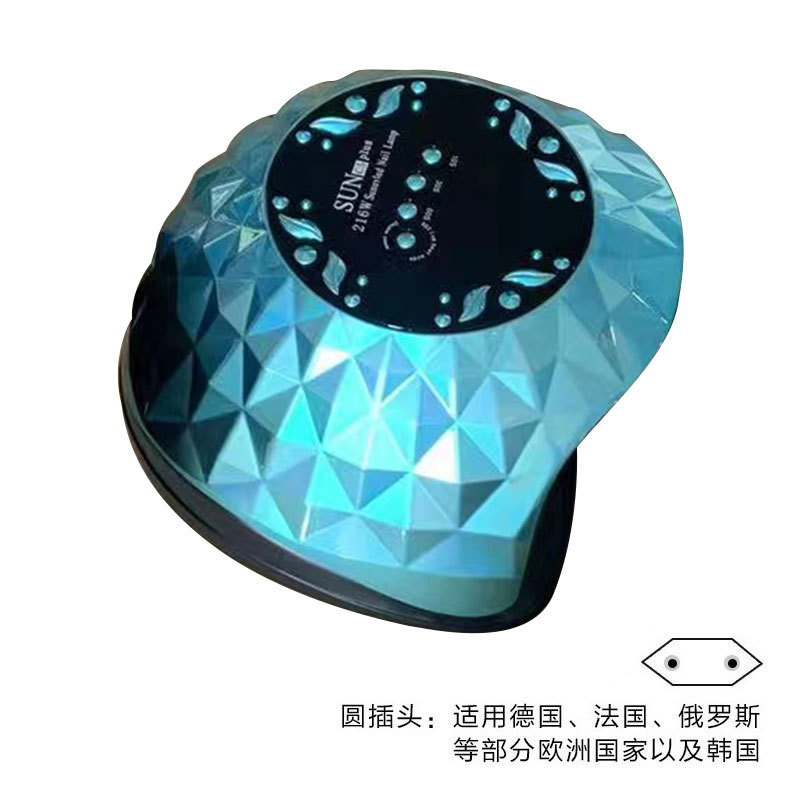 Lámpara de uñas de alta potencia Amazon de 216W, lámpara de fototerapia para uñas, secado rápido, lámpara de curado de gel para uñas de salón, lámpara de curado de esmalte de uñas, transfronteriza