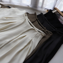 [比正]2024夏新高级感西装阔腿裤女高腰垂感宽松休闲拖地裙裤1893