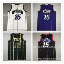 NBA复古刺绣篮球球衣猛龙队15号卡特篮球球服 Raptors Jersey批发
