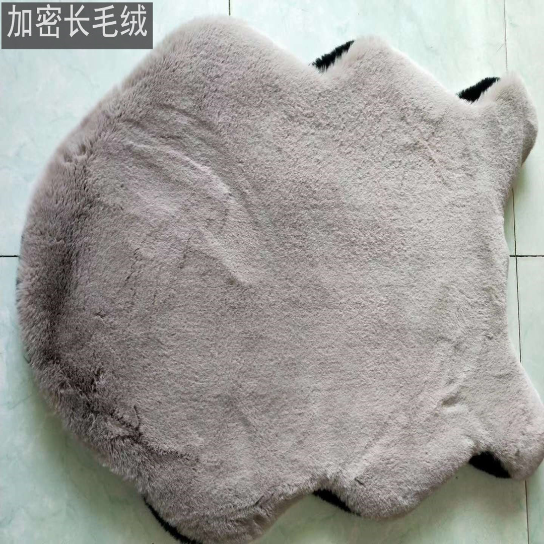 源头工厂新款现代仿澳洲兔毛地毯兔毛地垫可爱鱼形短毛绒坐垫装饰