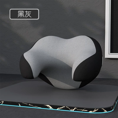 Headrest Memory Foam Neck Pillow, Comfortable - p079-black-and-gray-headrest