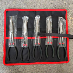 Set of 5 Fabric Pouches for Long-Nosed Pliers, 11-inch 280MM Long-Nosed Pliers, End Cutters, Bending Head Angle Pliers