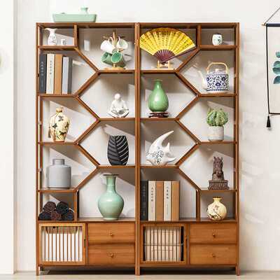 博古架中式書架茶家具酒櫃花架隔斷櫃客廳擺件置物架多層落地