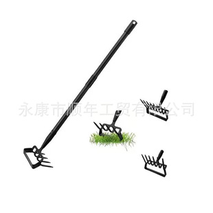 Amazon Hot Sale Dual-purpose Hoe 5 Tooth Rake Push and Pull Hoe Weeding Artifact