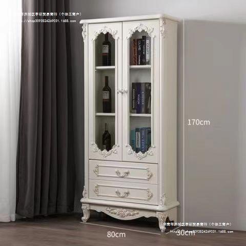 European-style Household Bar Wine Cabinet Multi-functional Modern Kitchen Living Room Sideboard French New Solid Wood Next to the Cabinet
