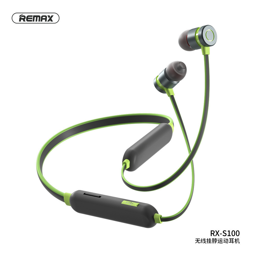 REMAX/Rui wireless neck hanging sports Bluetooth V5.0 magnetic card sweat-proof subwoofer headset RX-S100