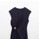 Foreign trade wholesale spring new European and American style gold inlaid sleeveless Denim Midi dress 2022576