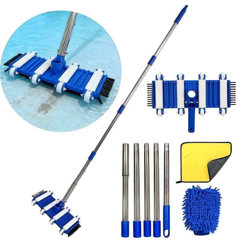 Cross-Border 14inch Swimming Pool Cleaning Brush Vacuum Suction Brush Vacuum Dirt Removal Head Cleaning Brush Children's Swimming Pool Cleaning Set