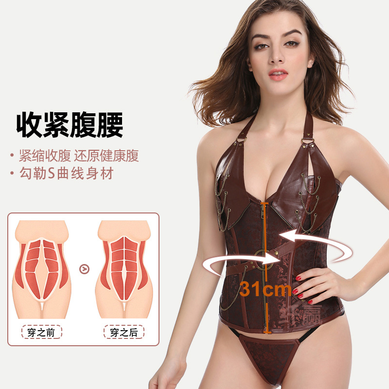 Steampunk Shapewear European and American Style Palace Corset Gothic Halter Corset Waist Shaping Top