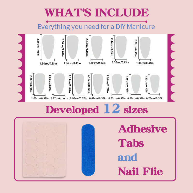 杏仁欧美穿戴甲跨境美甲甲片ins风穿戴甲批发pressonnails甲片|undefined
