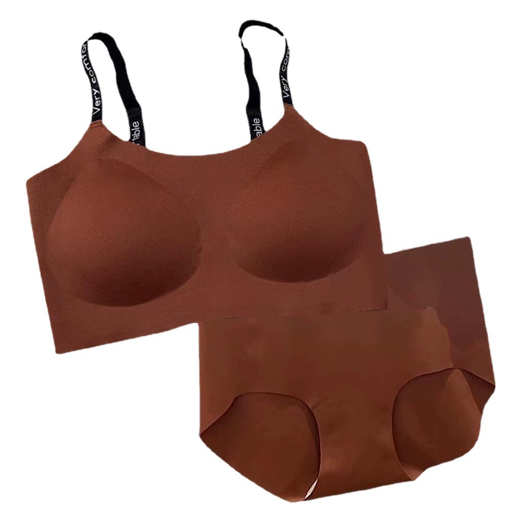 V07 Желе подшипник нижнее белье костюм Бесшовные Удобные собирать без стального кольца английский плечевой ремень Шанель стиль бюстгальтер для женщин