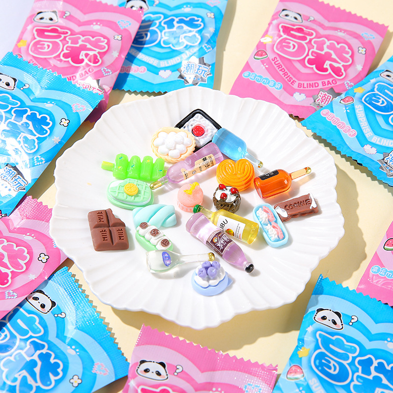 Bolsa ciega mini modelo juguete comida en miniatura juego supermercado bocadillos botella de vino accesorios pequeños adornos exquisita bolsa pequeña