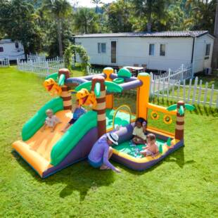 Dinosaur Theme Inflatable Small Entertainment Outdoor Amusement Outdoor Toys Inflatable Castle Slide Children's Playground Trampoline