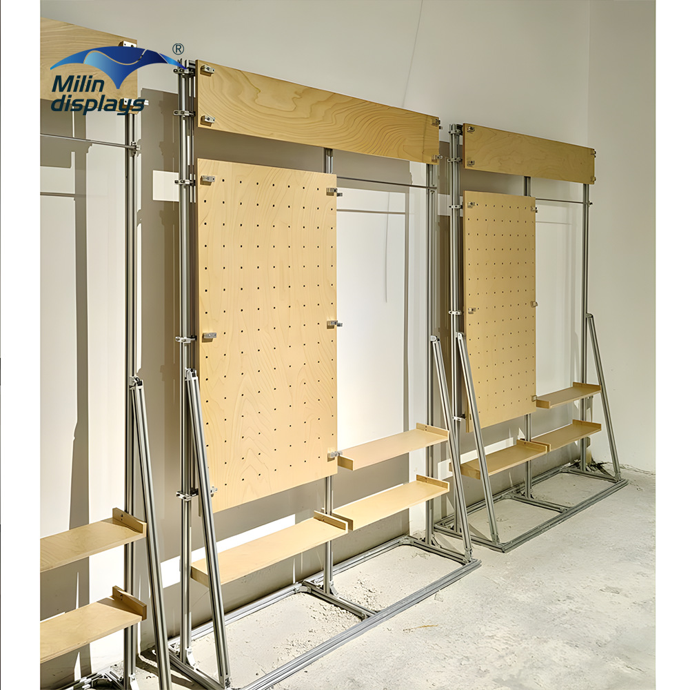 厂家直销铝材展示货架商品展示架挂钩洞洞板商超展厅商品展示架