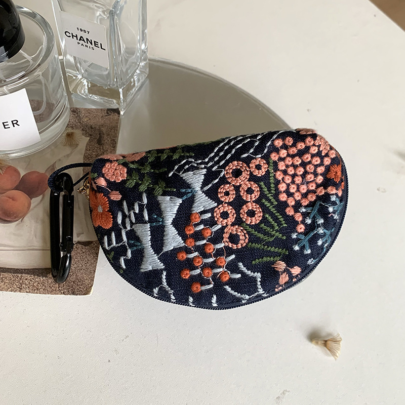 ヘビー刺繍ヘッドフォンバッグ収納カバー AirPodspro2 ヘッドフォン保護バッグ口紅バッグキーバッグ小銭入れ|undefined