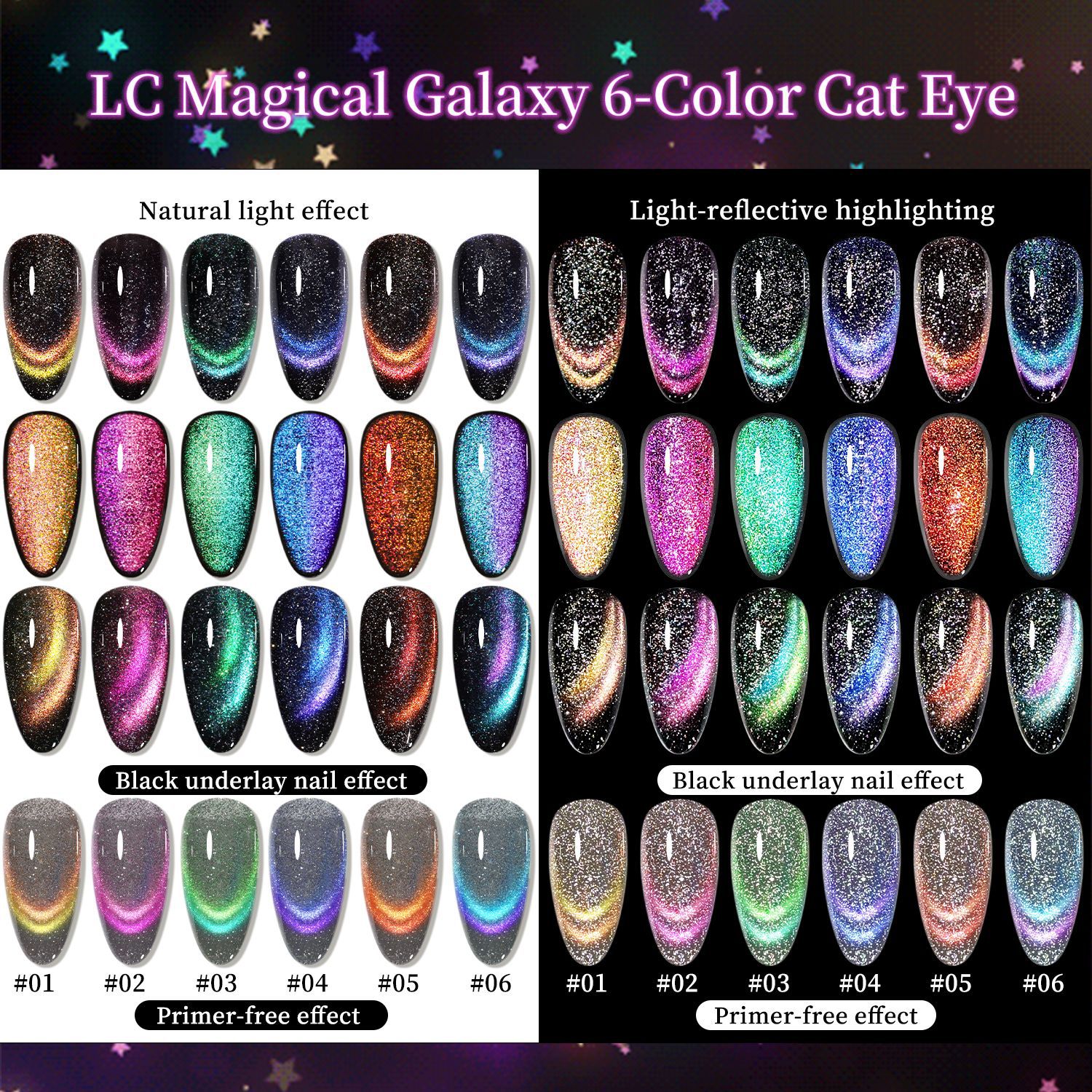 Magic Galaxy Eye Uña Gel 2025 nuevo Peacock Purple Eye Uña Gel de alta densidad