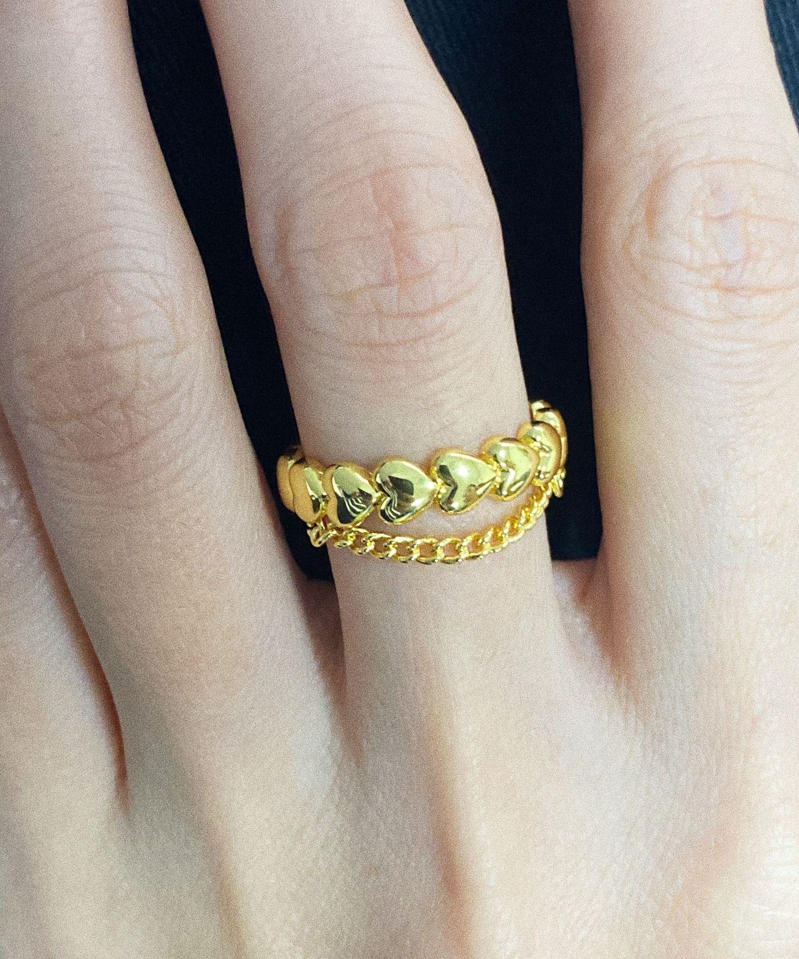 Simple Style Heart Shape Copper Plating Rings 1 Piece