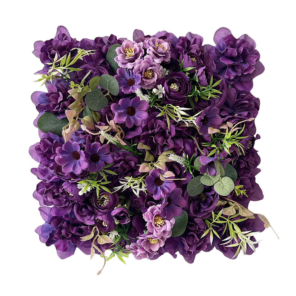 Decoración de boda transfronteriza pared de flores de simulación de flores de seda de jardín de Monet hortenida paisajismo diseño de fila de flores artificiales de alto nivel