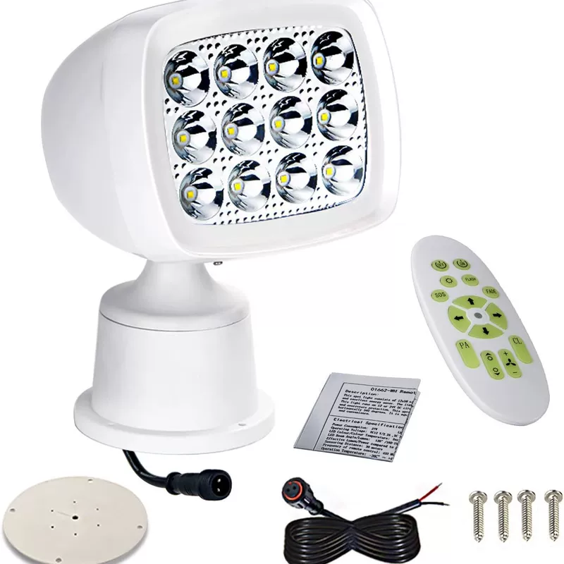 Yacht, rotating spotlight, LED lights, remote control, 36W