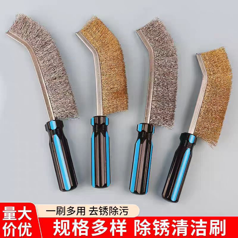 工厂直销除锈清洁刷不掉丝不变形细密加粗钢丝滑面手柄设计钢丝刷