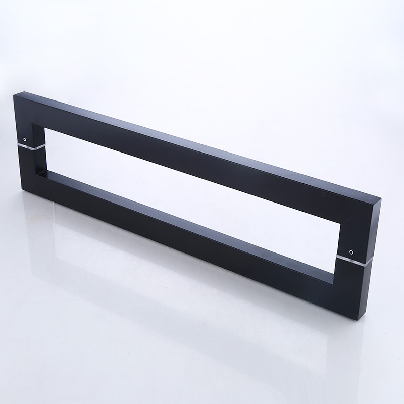 Wholesale thick glass door handle with fingerprint-free black brushed square tube stainless steel door handle wood door sliding door handle