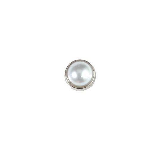 Cross-border E-commerce Cave Shoes Shoes Flower Silver Bow Girl Shoes Accessories Textured Metal Pearl Chain Decorative Buckle
