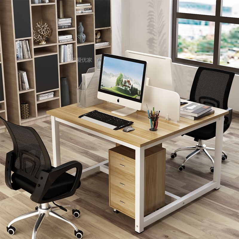 Workstation for 6/4/2 People, Double-Person Desk Facing Each Other, Office Desk, Computer Desk for Sitting Opposite Each Other, Commercial Office Use